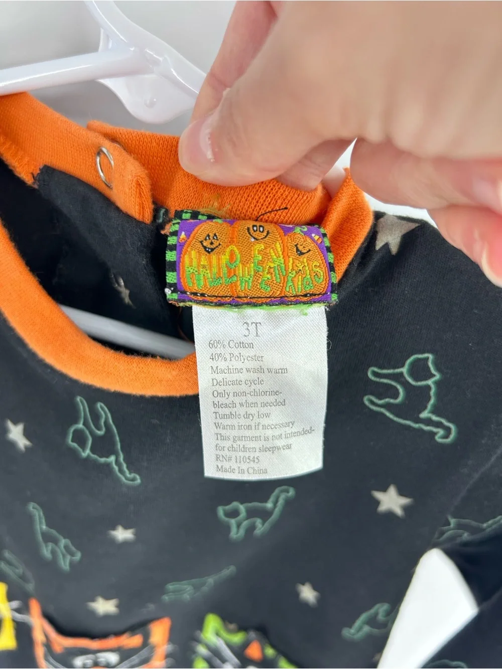 Vintage Halloween Black Cat Romper - Size 3T